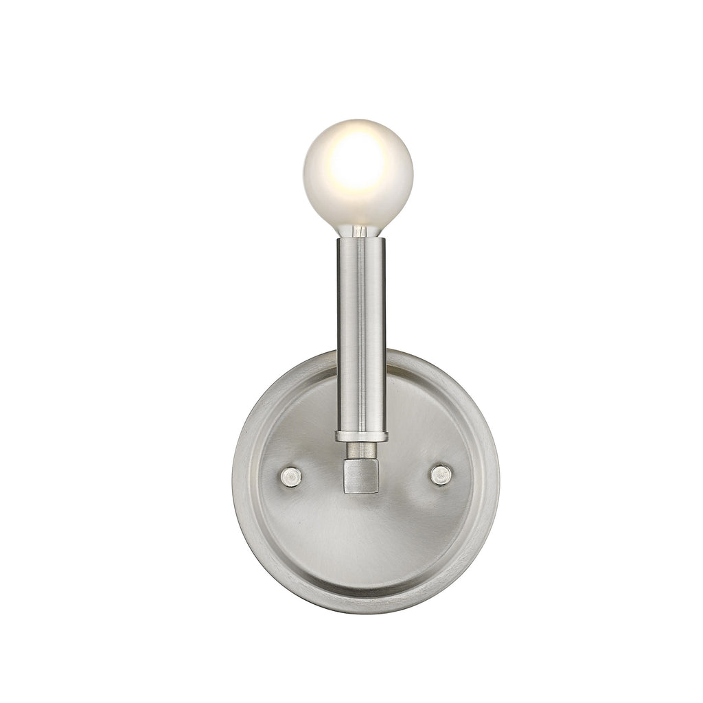 LuxxHomes  One Light Silver Wall Sconce