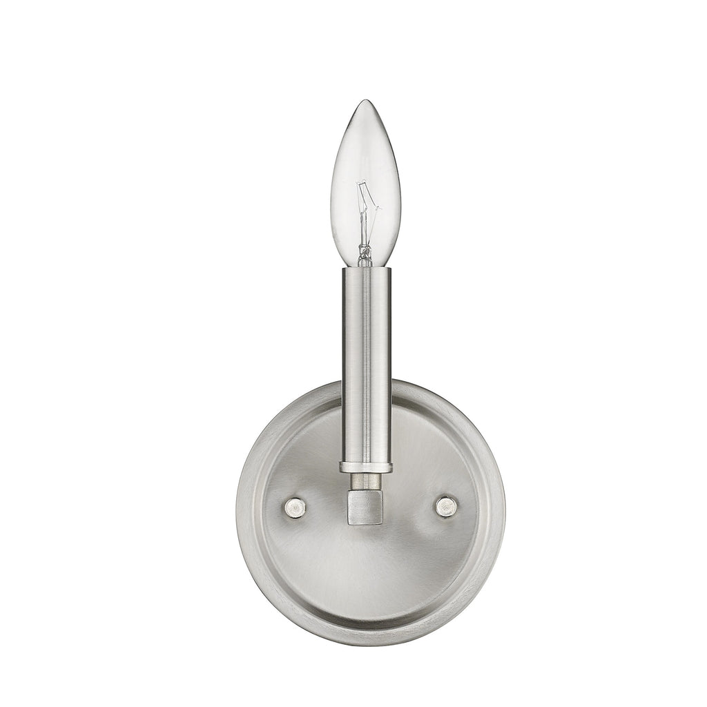 LuxxHomes  One Light Silver Wall Sconce