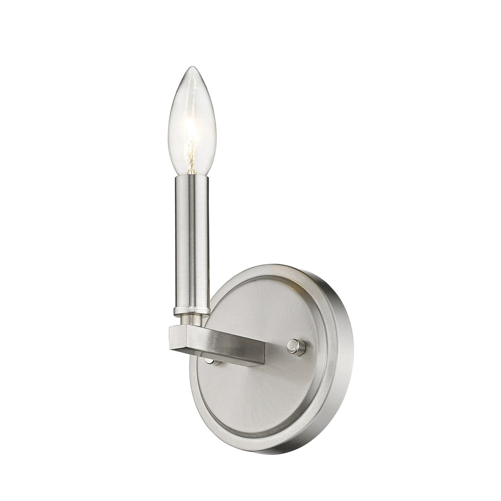 LuxxHomes  One Light Silver Wall Sconce