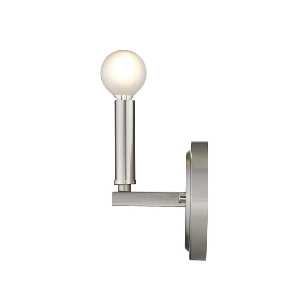 LuxxHomes  One Light Silver Wall Sconce