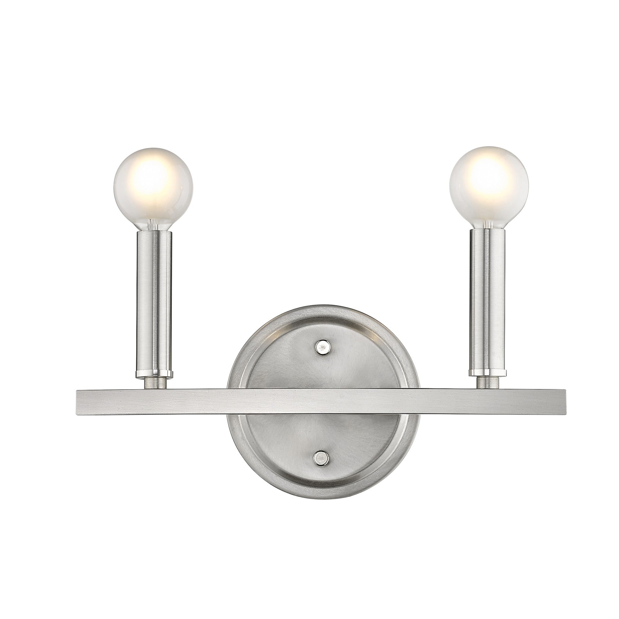 LuxxHomes  Two Light Silver Wall Sconce