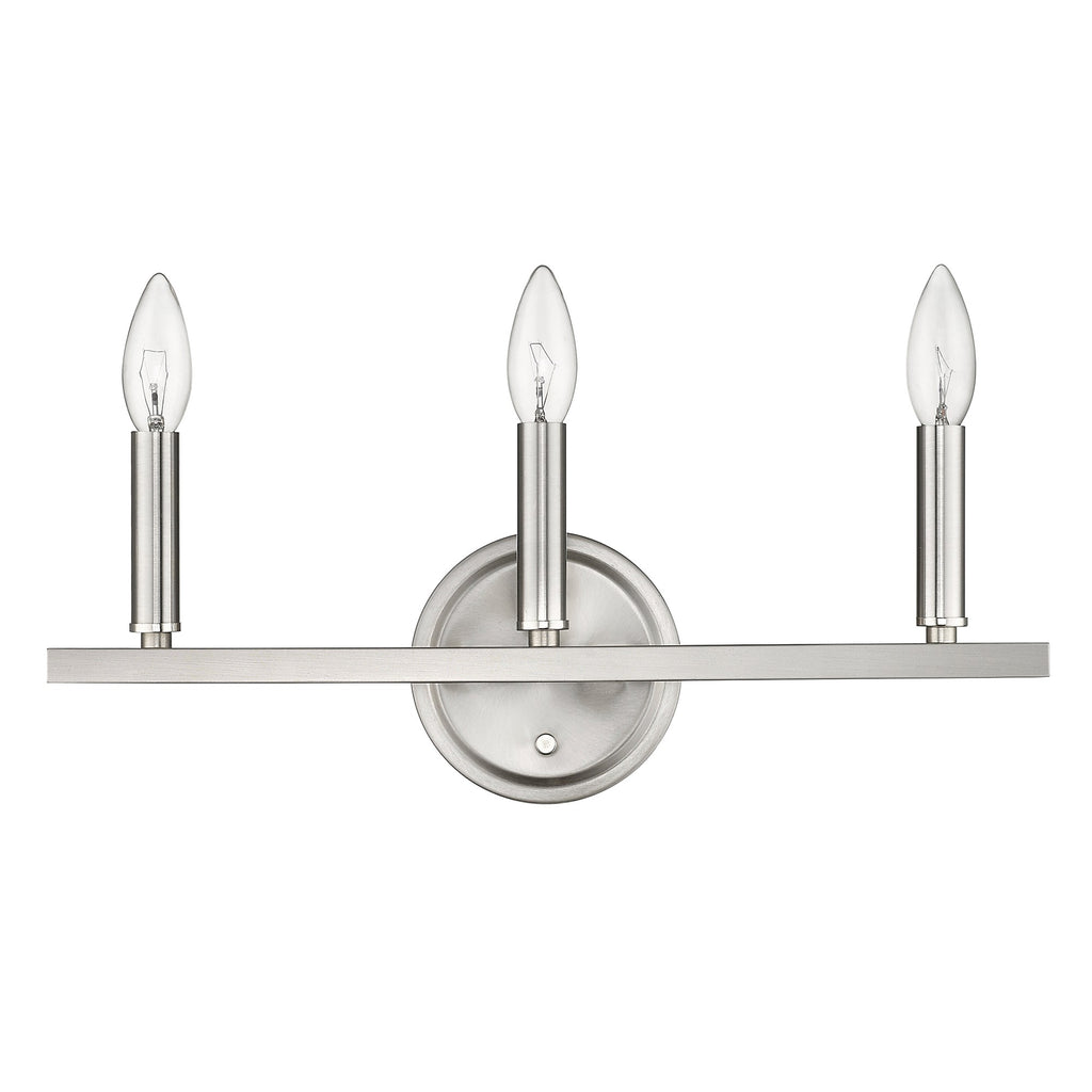 LuxxHomes  Three Light Silver Wall Sconce