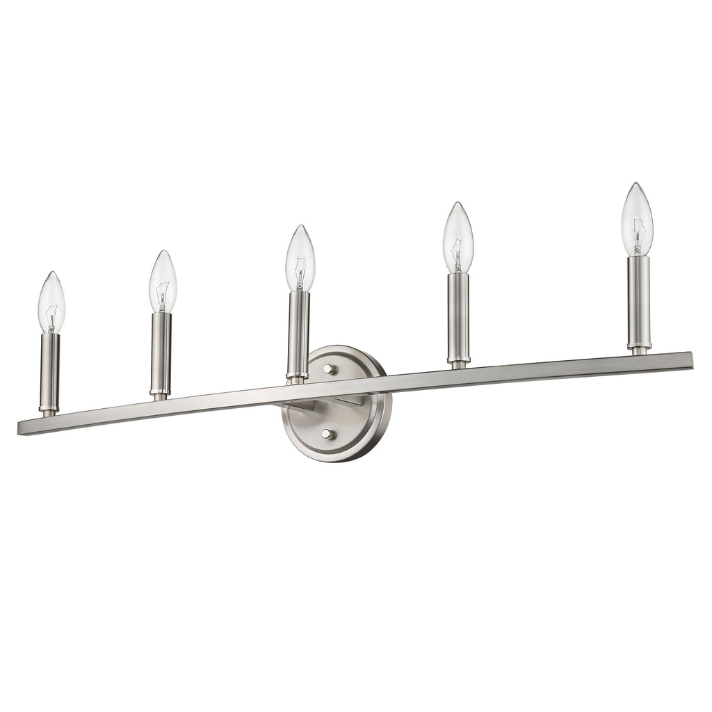 LuxxHomes  Sawyer 5-Light Satin Nickel Vanity