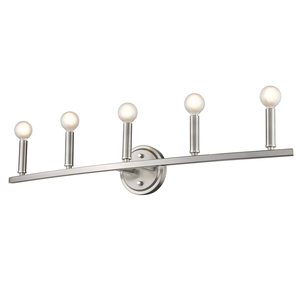 LuxxHomes  Sawyer 5-Light Satin Nickel Vanity