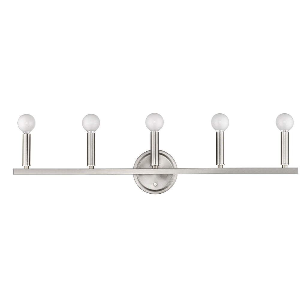 LuxxHomes  Sawyer 5-Light Satin Nickel Vanity