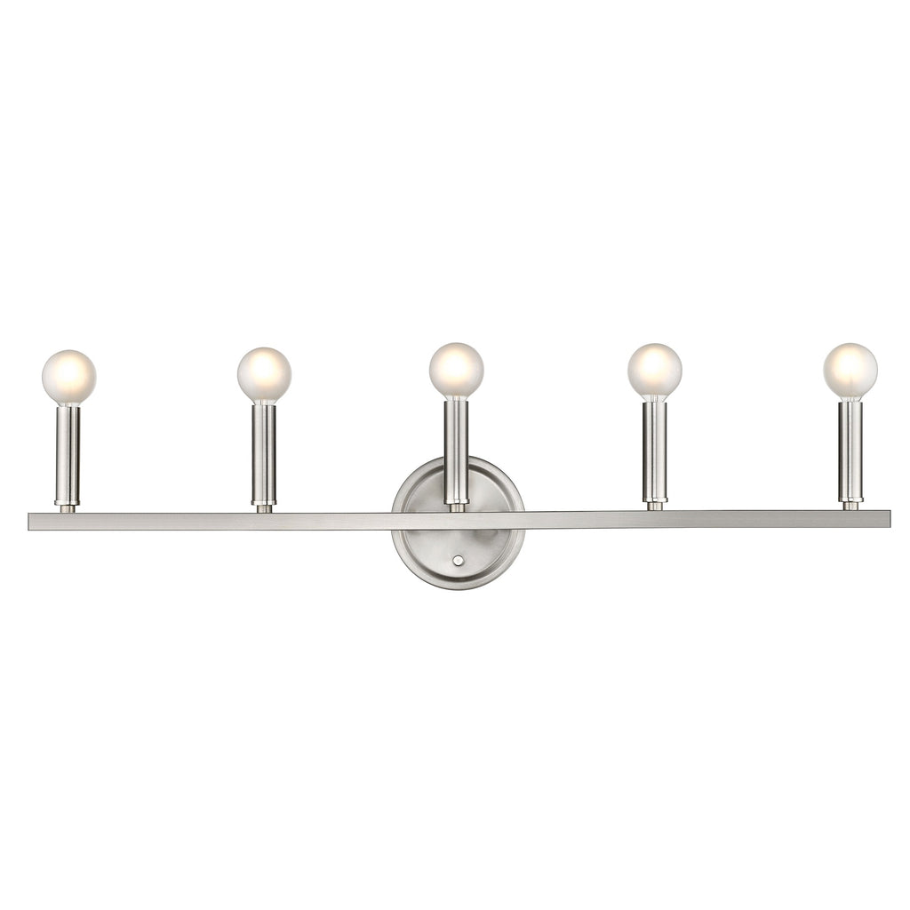 LuxxHomes  Sawyer 5-Light Satin Nickel Vanity