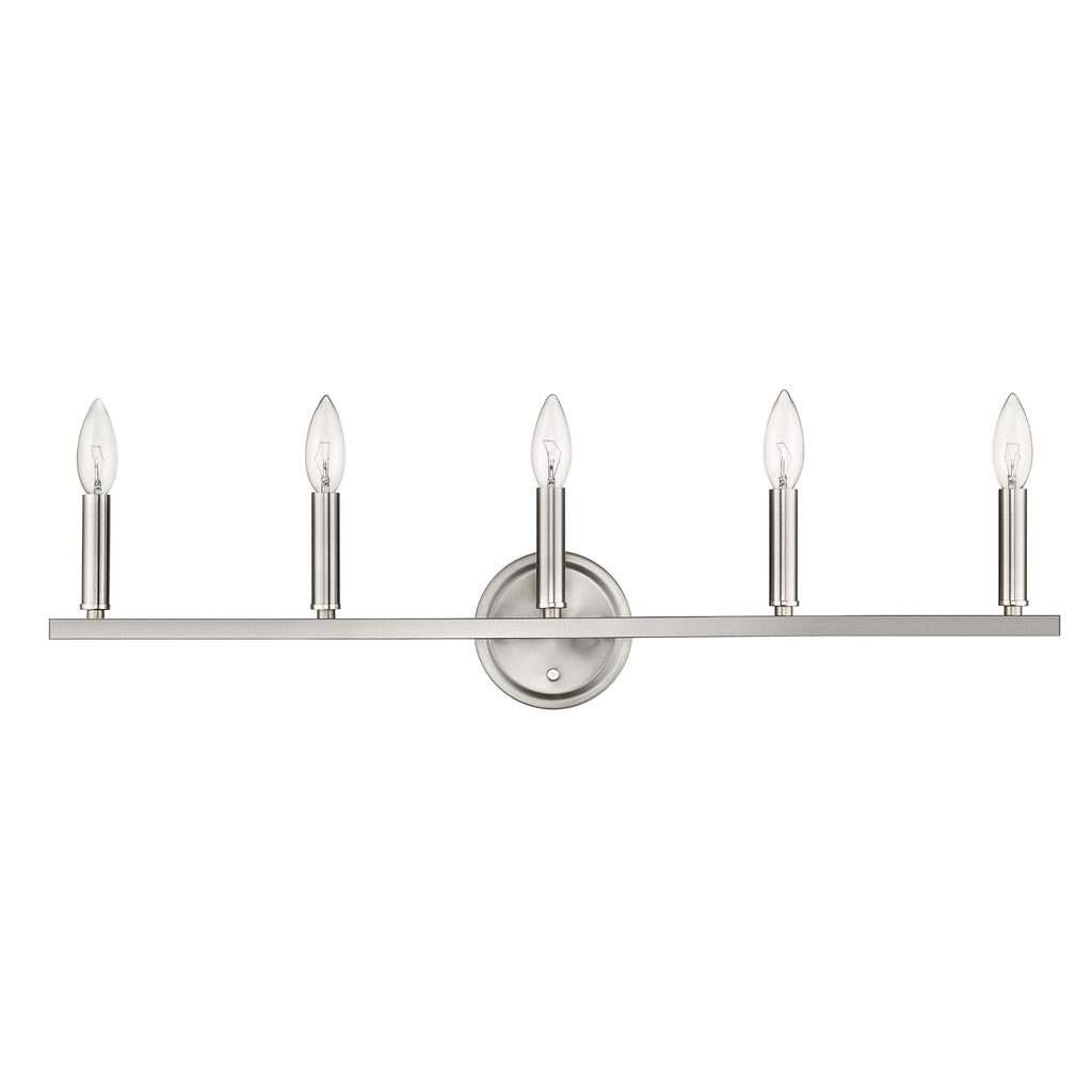 LuxxHomes  Sawyer 5-Light Satin Nickel Vanity