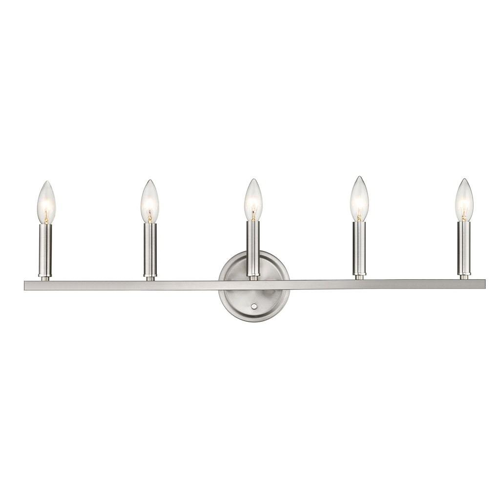 LuxxHomes  Sawyer 5-Light Satin Nickel Vanity