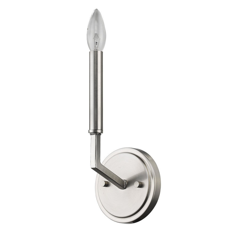 LuxxHomes  Minimalist Silver Wall Sconce