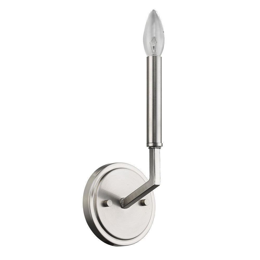 LuxxHomes  Minimalist Silver Wall Sconce