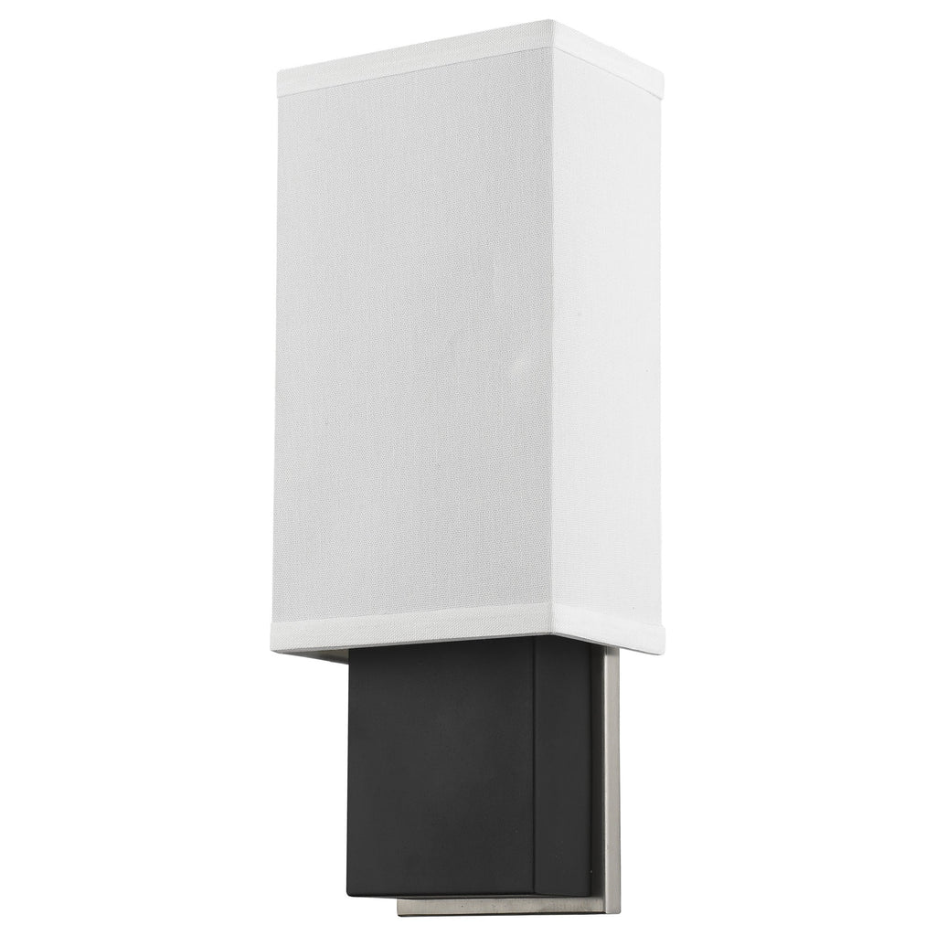 LuxxHomes  Rectangular Wall Sconce with Linen Fabric Shade