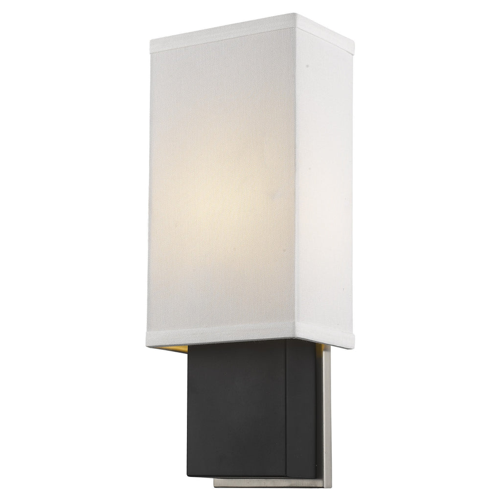 LuxxHomes  Rectangular Wall Sconce with Linen Fabric Shade