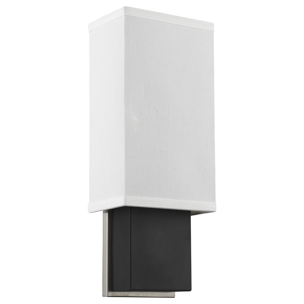 LuxxHomes  Rectangular Wall Sconce with Linen Fabric Shade