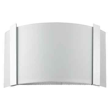 LuxxHomes  Polished Chrome Wall Sconce with Frosted Glass Shade