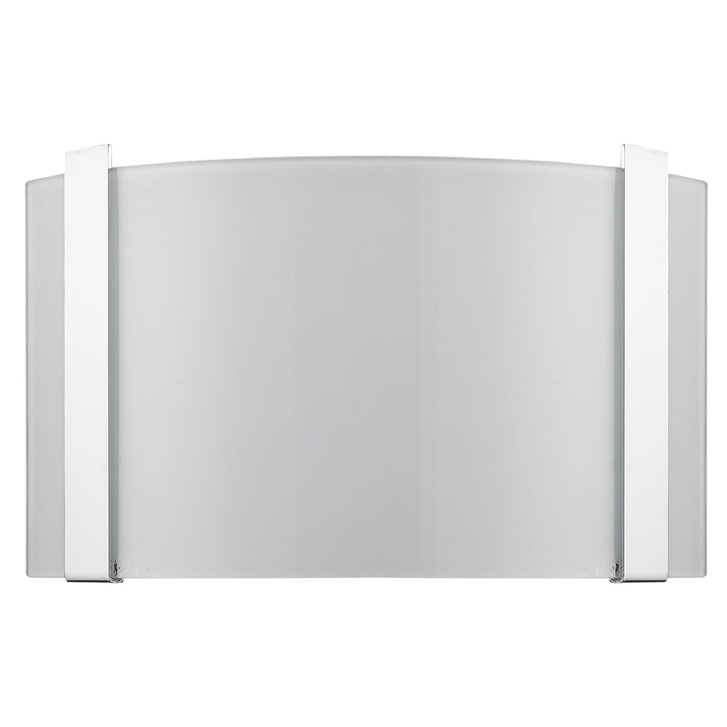 LuxxHomes  Polished Chrome Wall Sconce with Frosted Glass Shade