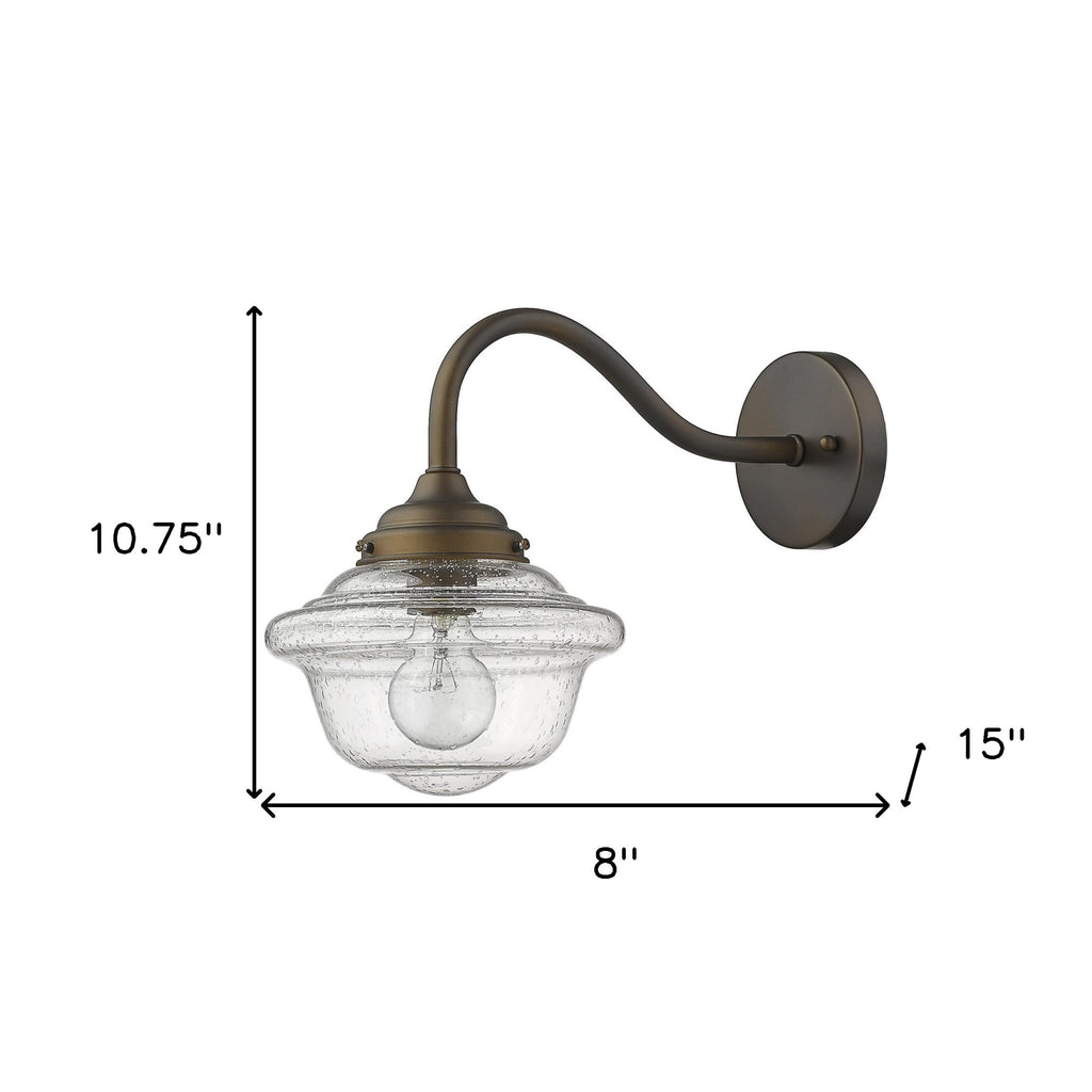 Burnished Bronze Vintage Schoolhouse Outdoor Wall Light