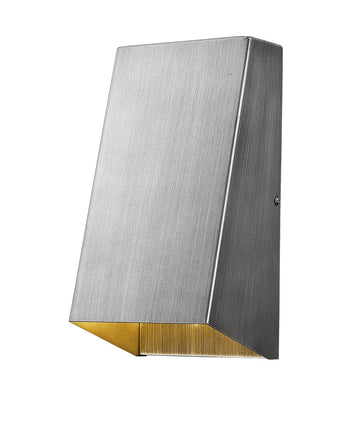 LuxxHomes  Brushed Silver Geometric Wall Sconce