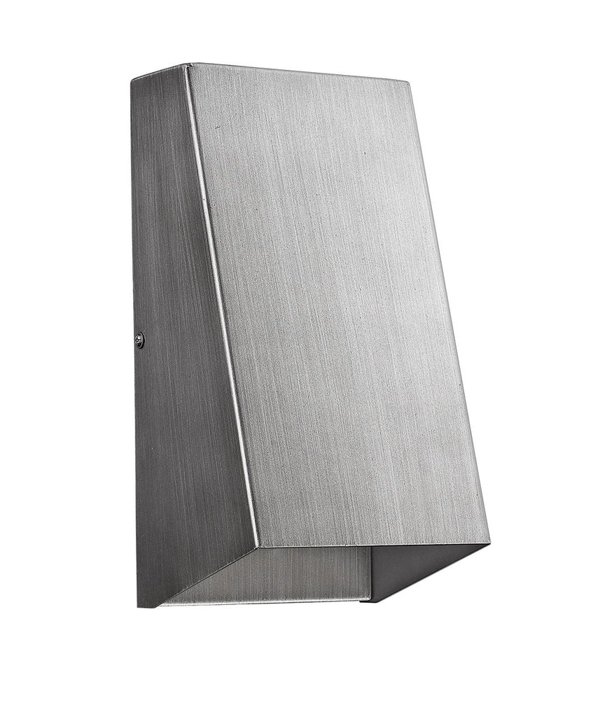 LuxxHomes  Brushed Silver Geometric Wall Sconce