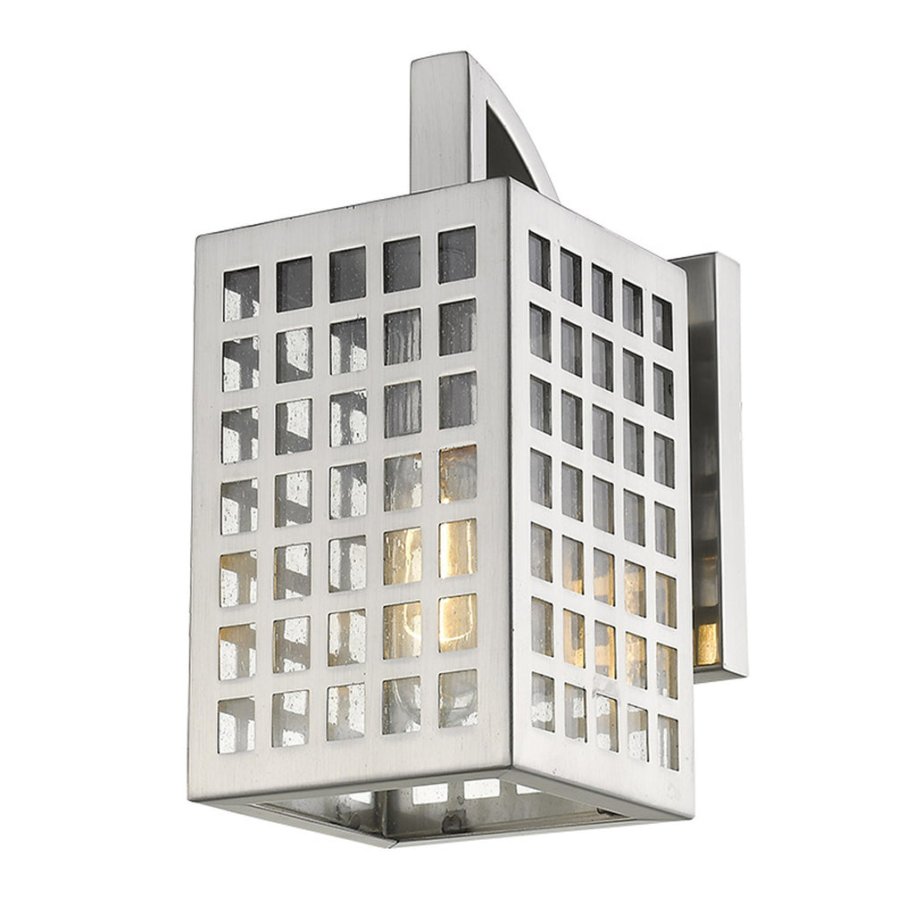 LuxxHomes  Letzel 1-Light Satin Nickel Wall Light