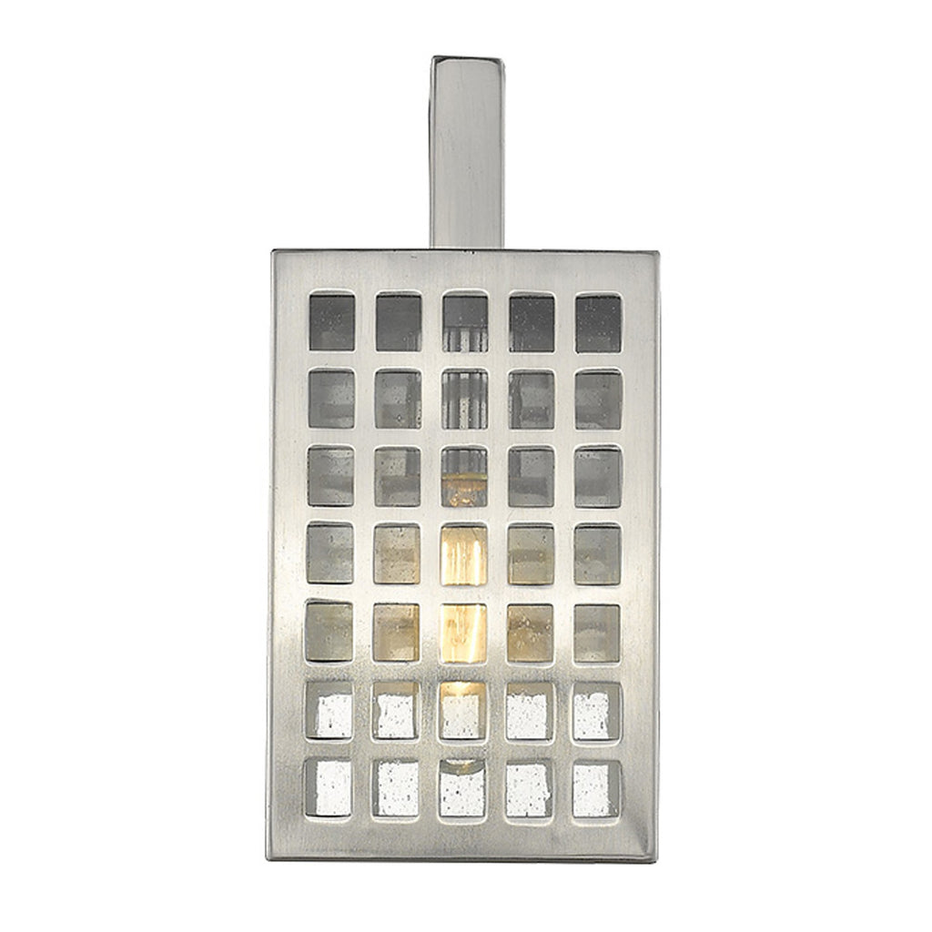 LuxxHomes  Letzel 1-Light Satin Nickel Wall Light