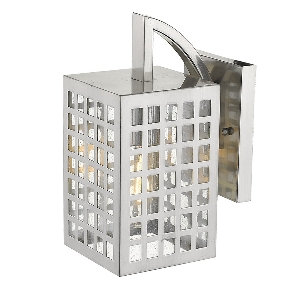 LuxxHomes  Letzel 1-Light Satin Nickel Wall Light