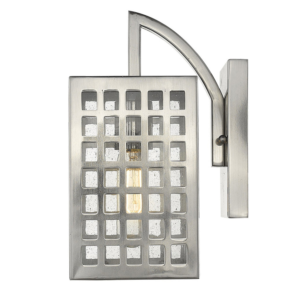 LuxxHomes  Letzel 1-Light Satin Nickel Wall Light