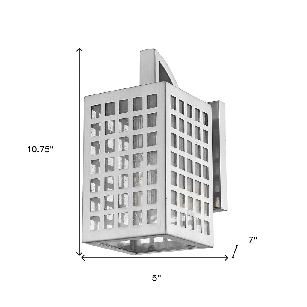 LuxxHomes  Letzel 1-Light Satin Nickel Wall Light