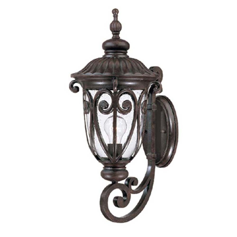 LuxxHomes  Naples 1-Light Marbelized Mahogany Wall Light