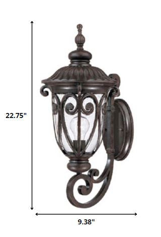 LuxxHomes  Naples 1-Light Marbelized Mahogany Wall Light