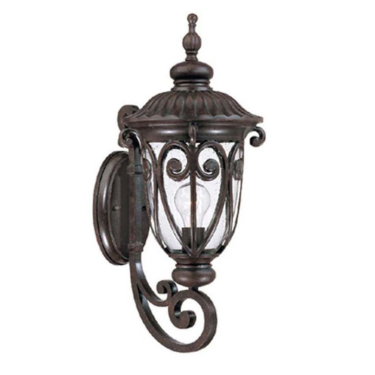 LuxxHomes  Naples 1-Light Marbelized Mahogany Wall Light