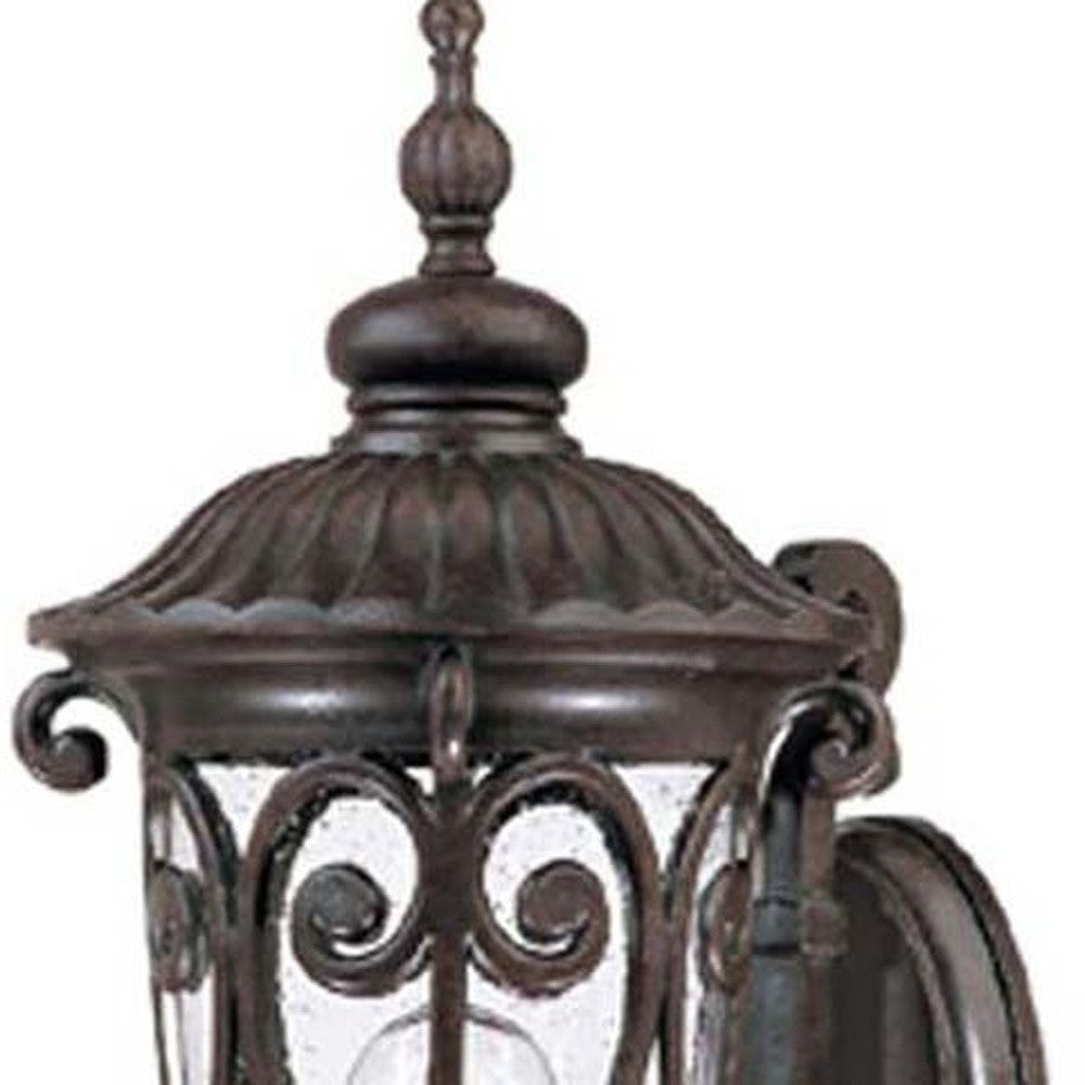 LuxxHomes  Naples 1-Light Marbelized Mahogany Wall Light