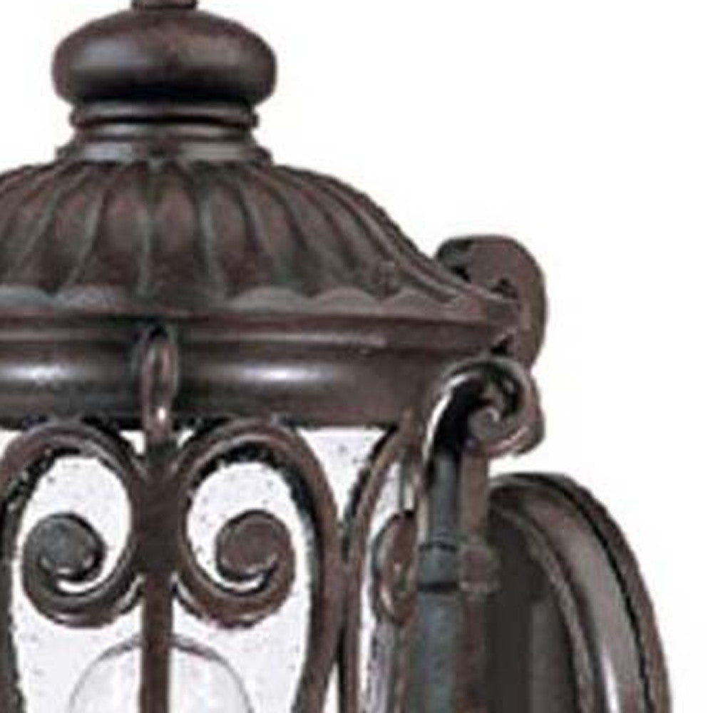 LuxxHomes  Naples 1-Light Marbelized Mahogany Wall Light