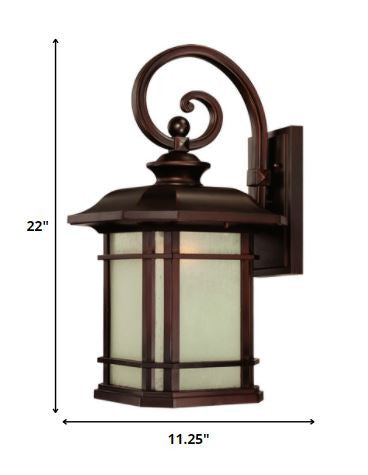 LuxxHomes  Somerset 1-Light Architectural Bronze Wall Light