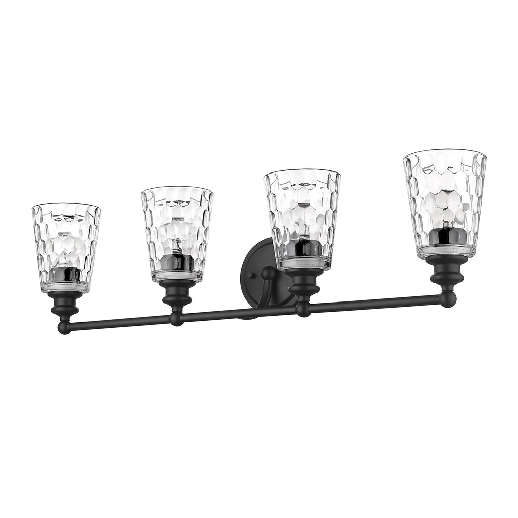 LuxxHomes  Mae 4-Light Matte Black Vanity