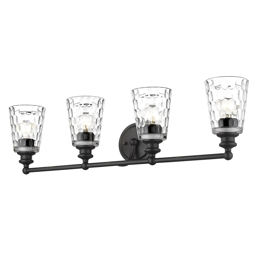 LuxxHomes  Mae 4-Light Matte Black Vanity