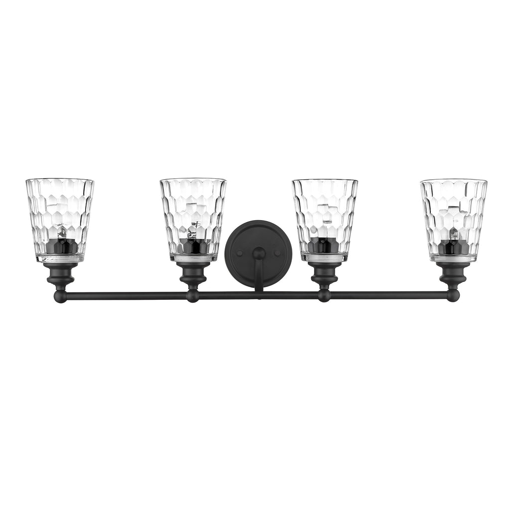 LuxxHomes  Mae 4-Light Matte Black Vanity