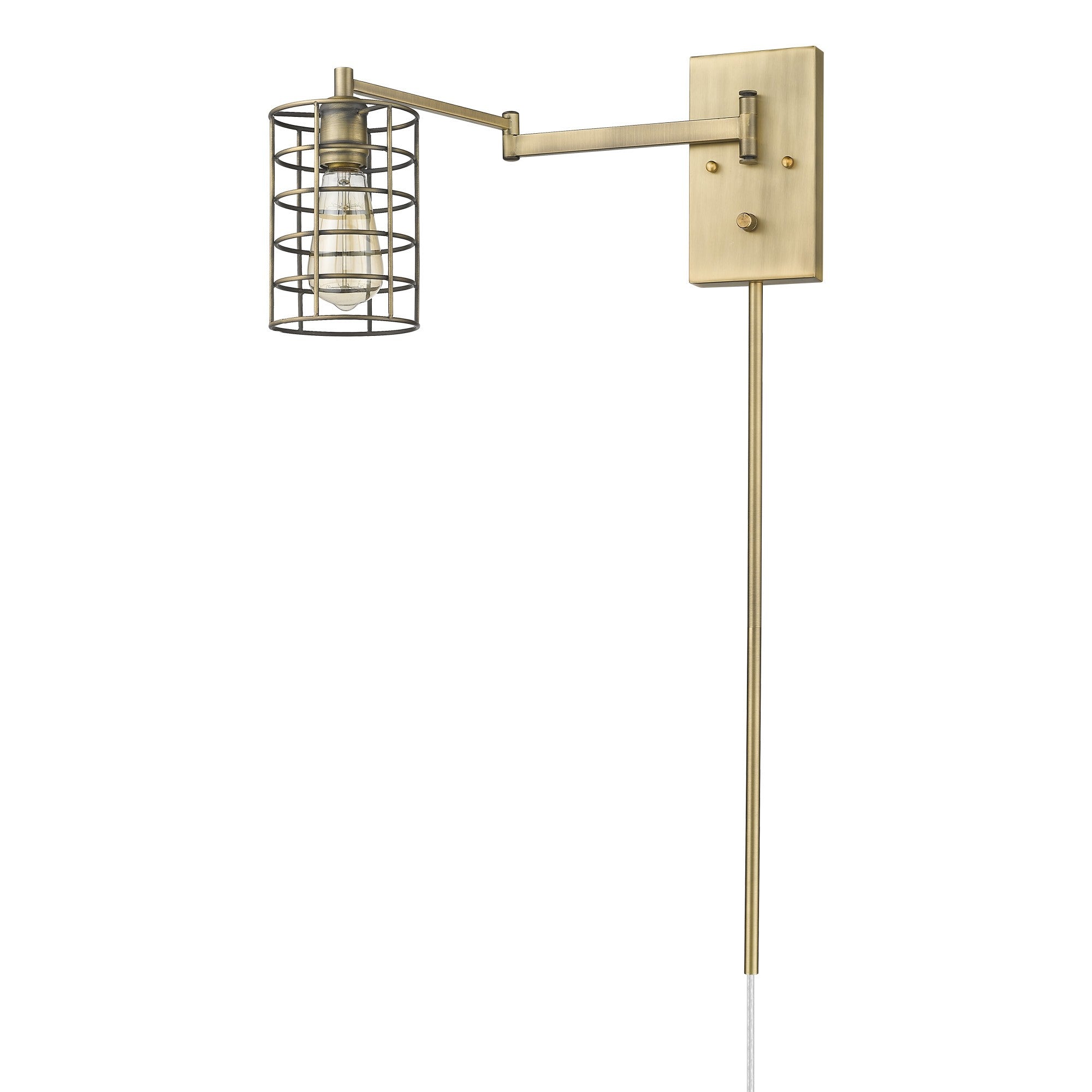 LuxxHomes  Industrial Gold Metal Wall Sconce