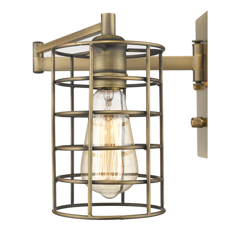 LuxxHomes  Industrial Gold Metal Wall Sconce