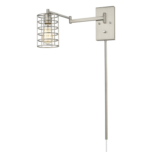 Industrial Silver Metal Wall Sconce