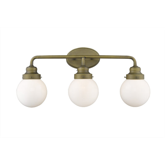 LuxxHomes  Portsmith 3-Light Raw Brass Vanity