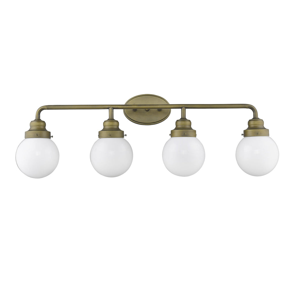 LuxxHomes  Portsmith 4-Light Raw Brass Vanity