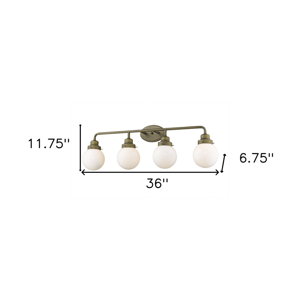 LuxxHomes  Portsmith 4-Light Raw Brass Vanity