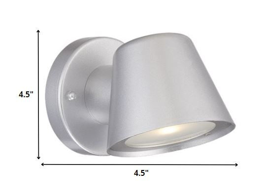 Brushed Silver LED Short Cone Wall Light