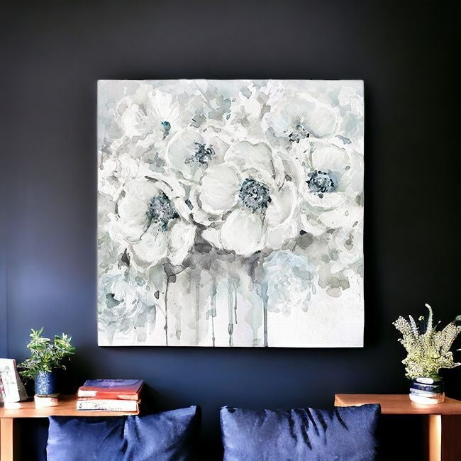 Winter Blues Flower Unframed Print Wall Art