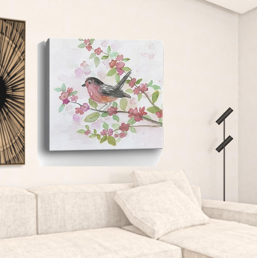 Flower And Bird Unframed Print Wall Art