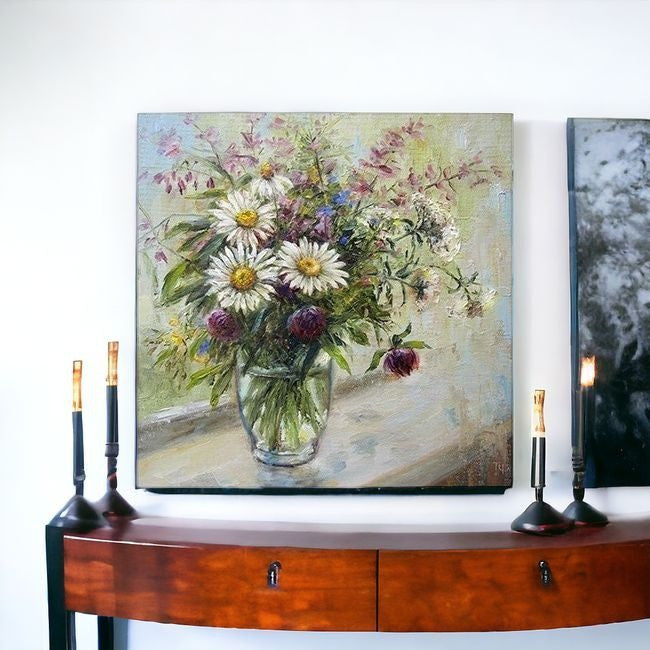 Pretty Vase Of Flowers Unframed Print Wall Art