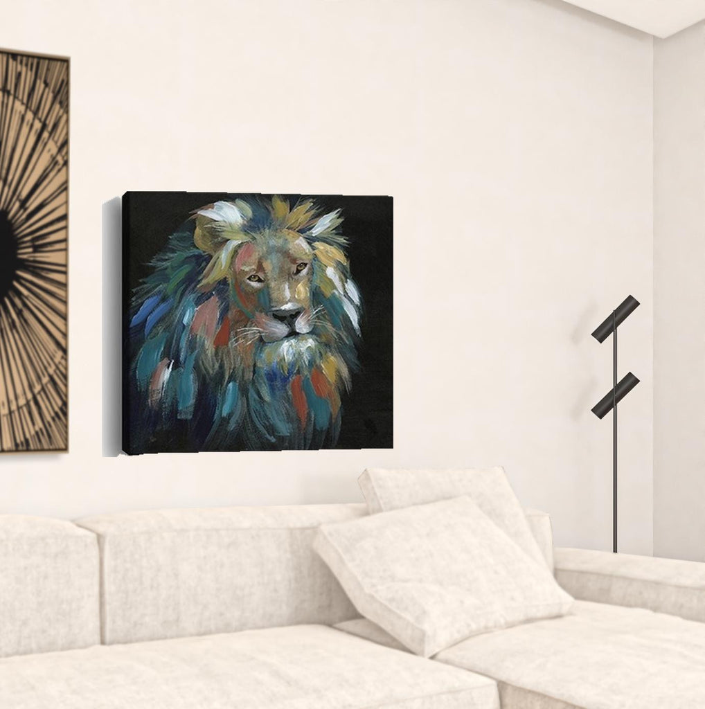 Painted Lion Portrait Unframed Print Wall Art