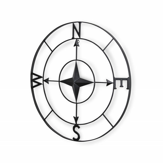 Black Metal Compass Shaped Wall Decor