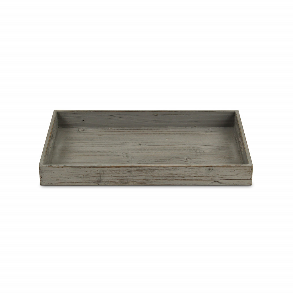 19" Gray Minimalist Wooden Tray