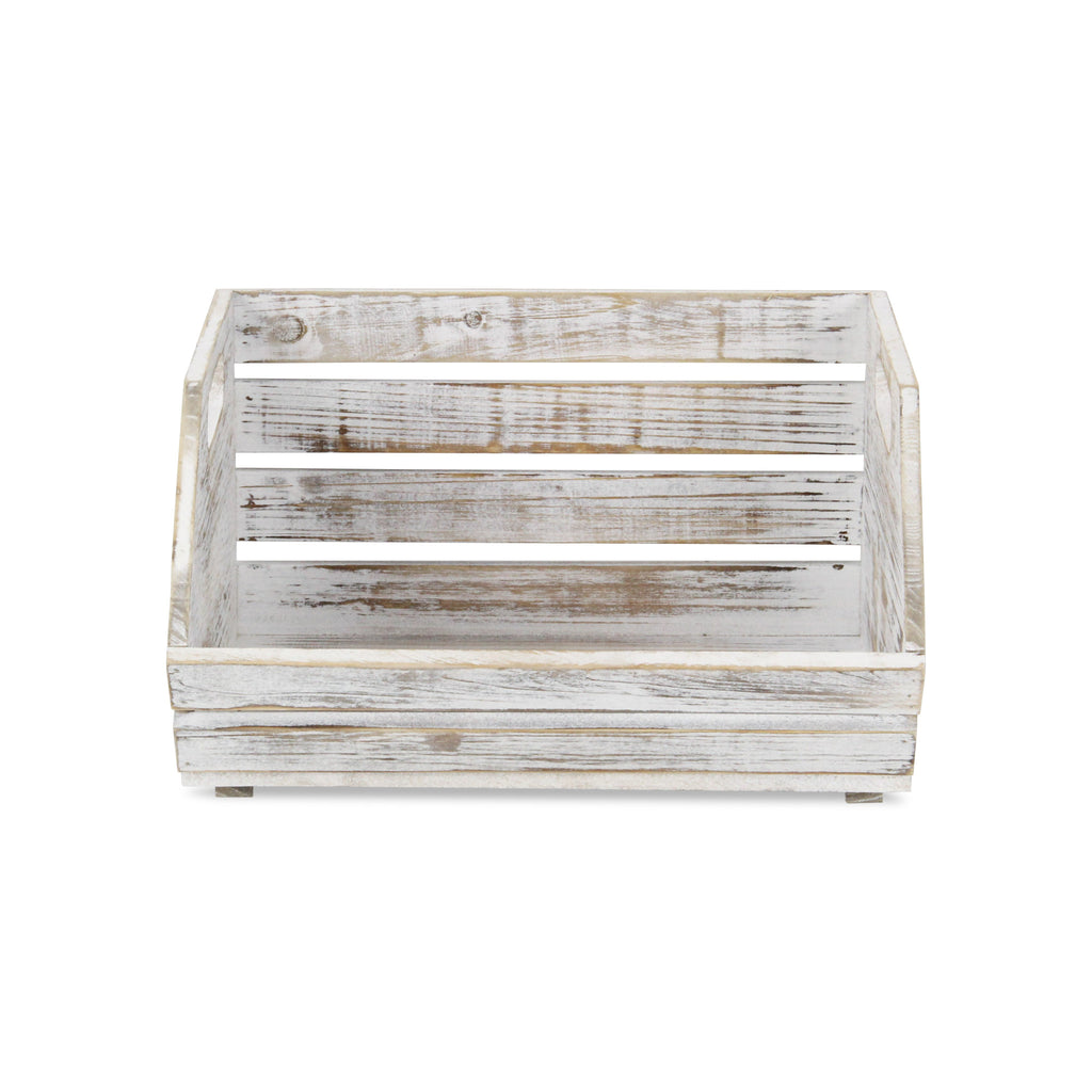 Distressed Gray Wooden Storage Box